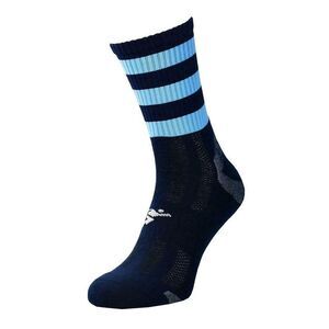 Precision Unisex Adults Pro Hooped Gaelic Mid Socks / Navy/Sky Blue